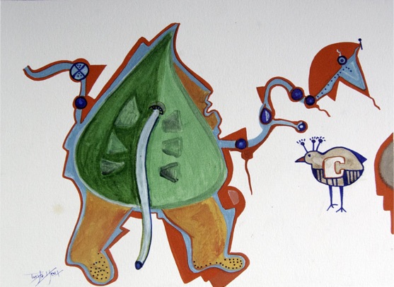 Leaf Walker 3 Dream, a painting by Turtle Heart. Ojibwe. Dreaming.