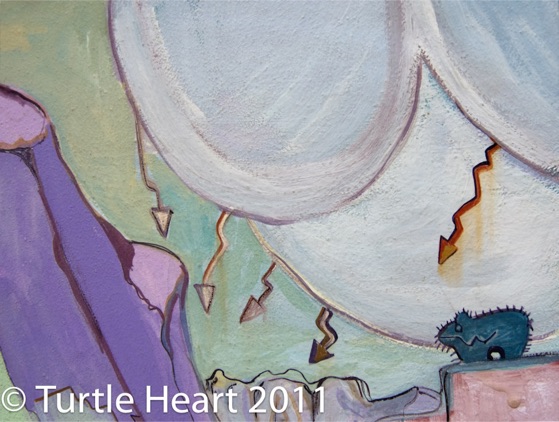 Bear Went Over the Mountain, a painting by Turtle Heart. Ojibwe.