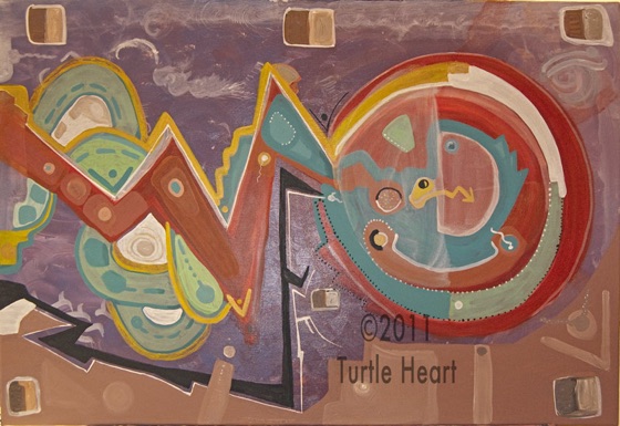 Corn Pollen Moon a painting by Turtle Heart. Ojibwe.