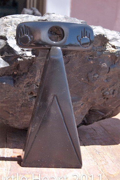 Tanit. Ethiopian Wonderstone carving by Turtle Heart. Sculpture. Ojibway. Pantelleria.