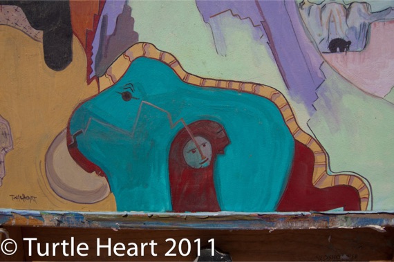 High Mountain Quantum Shift, a painting by Turtle Heart. Ojibwe.