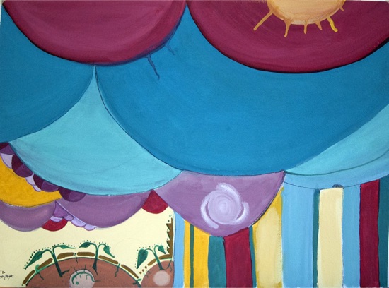 Rain Clouds. A painting by Turtle Heart. Ojibwe. Pantelleria.