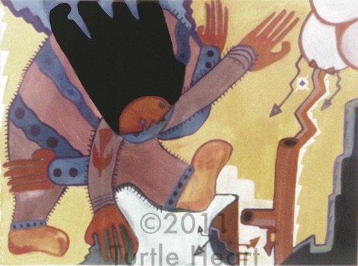 Putting Down the Sacred a painting by Turtle Heart. Ojibwe.Pantelleria.