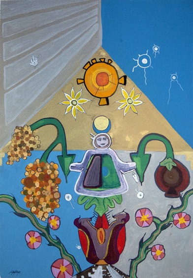 Tanit in Carthage. Painting by Turtle Heart. Ojibwe. Pantelleria.