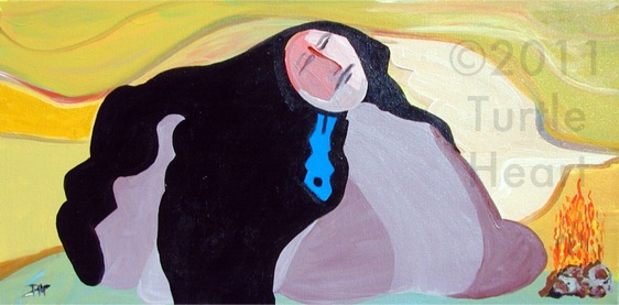 Waiting With the Wind a painting by Turtle Heart. Ojibwe. Pantelleria.